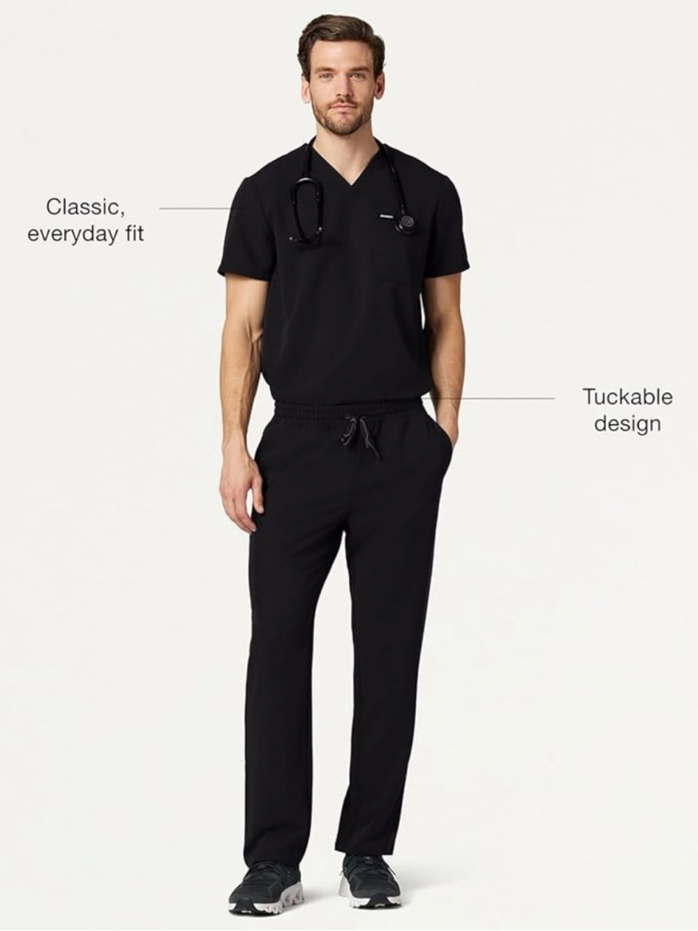 Jaanuu Men’s size M black scrub set like new